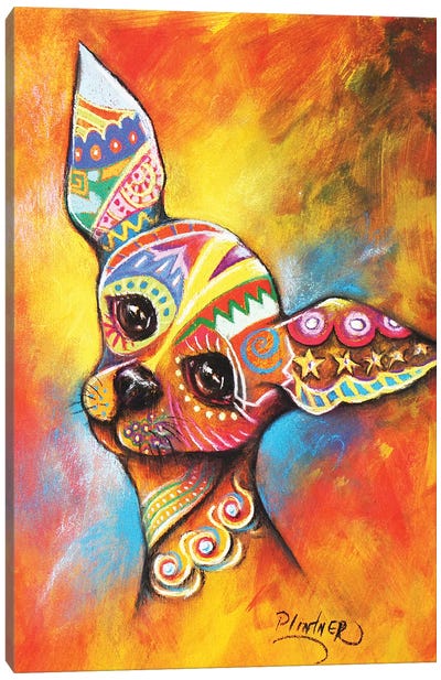 Boho Chihuahua Canvas Art Print - Patricia Lintner