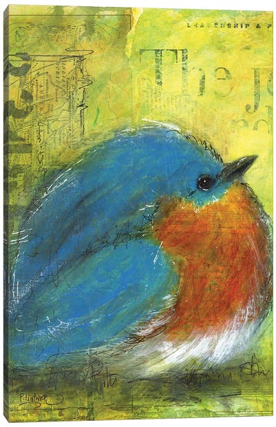 Blue Bird Canvas Art Print - Patricia Lintner