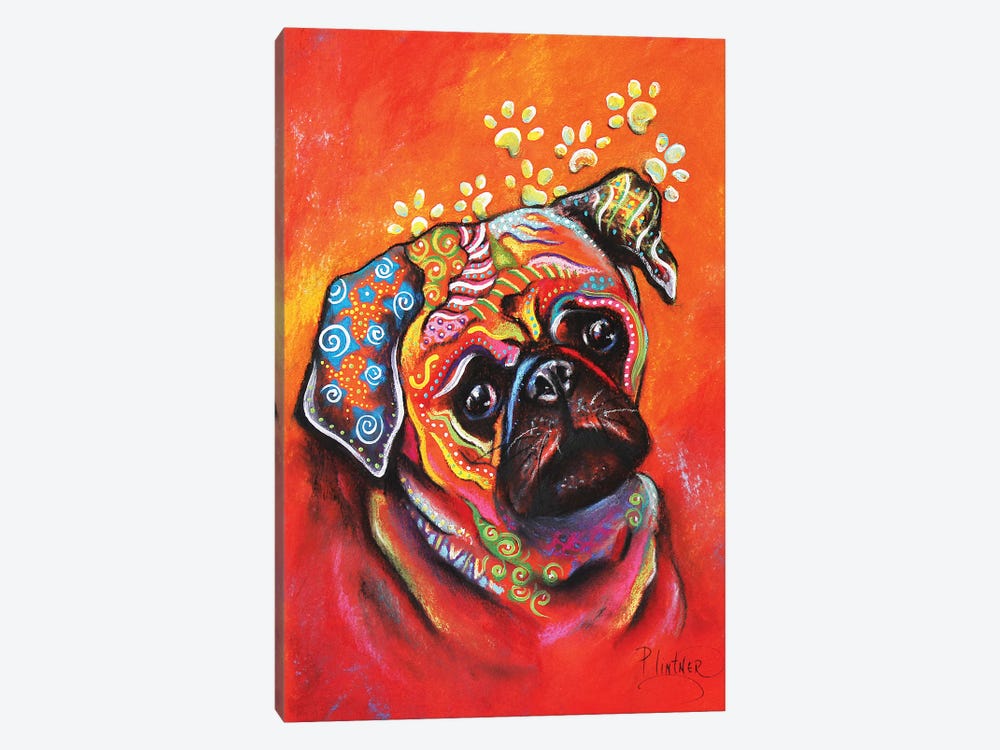 Boho Pug by Patricia Lintner 1-piece Canvas Artwork