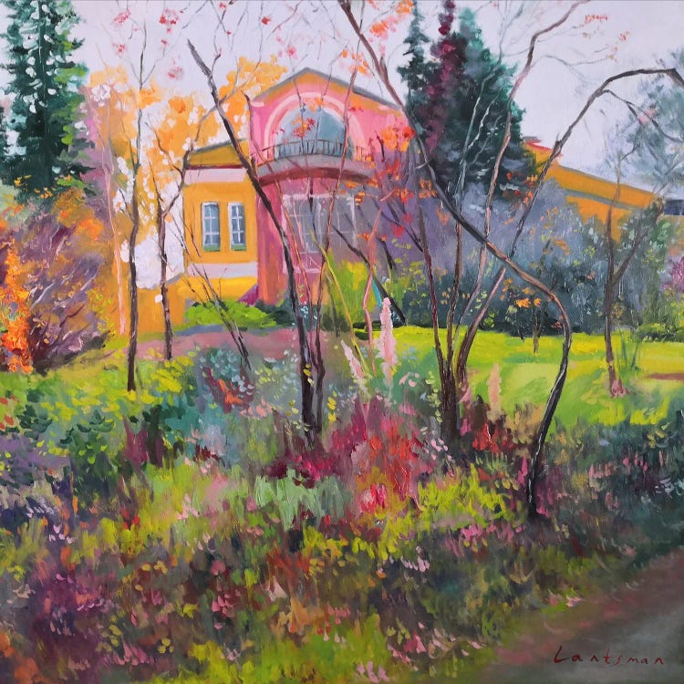 Colorful Autumn In Manor Landscape