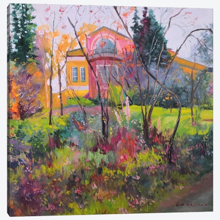 Colorful Autumn In Manor Landscape Canvas Print #LNX16} by Jane Lantsman Canvas Art Print