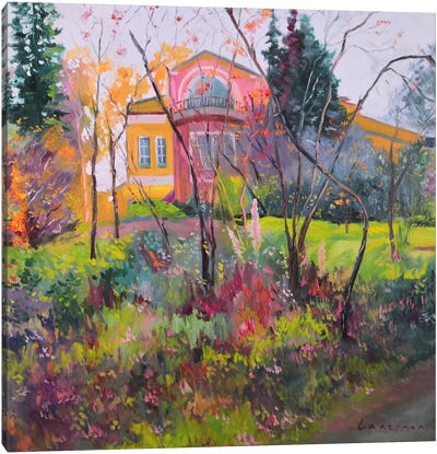 Colorful Autumn In Manor Landscape Canvas Art Print - Jane Lantsman