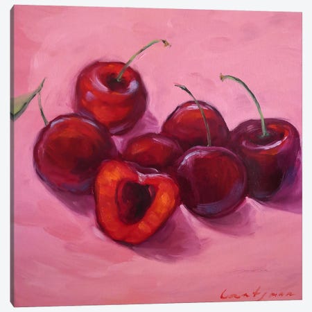 Cherries Canvas Print #LNX1} by Jane Lantsman Canvas Wall Art