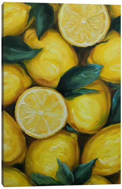 Lemons Canvas Art Print - Yellow Art