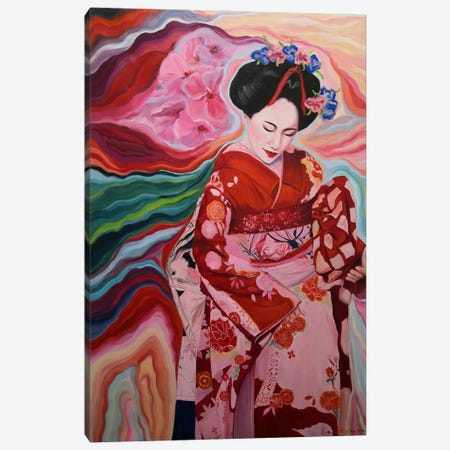 Magical World Of Geisha Canvas Print #LNX26} by Jane Lantsman Canvas Artwork
