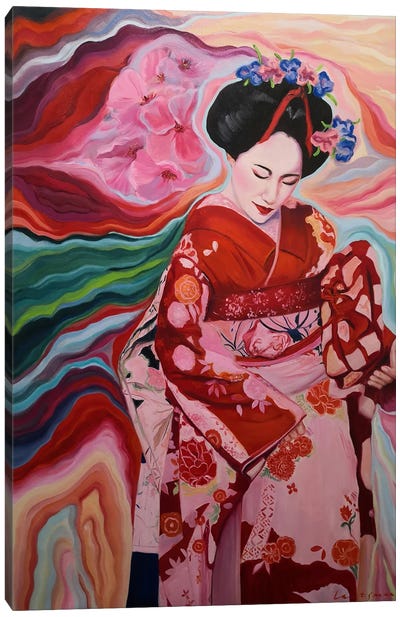 Magical World Of Geisha Canvas Art Print - Jane Lantsman