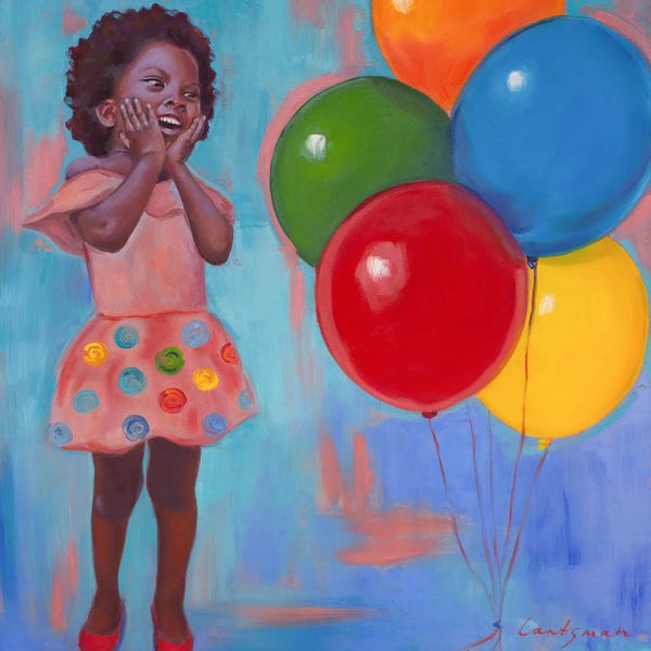 Balloons: Pure Joy- Girl With Balloons by Jane Lantsman