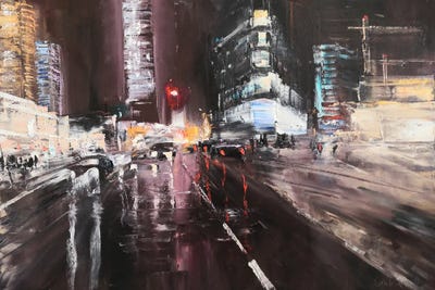 Night City After Rain by Jane Lantsman canvas print