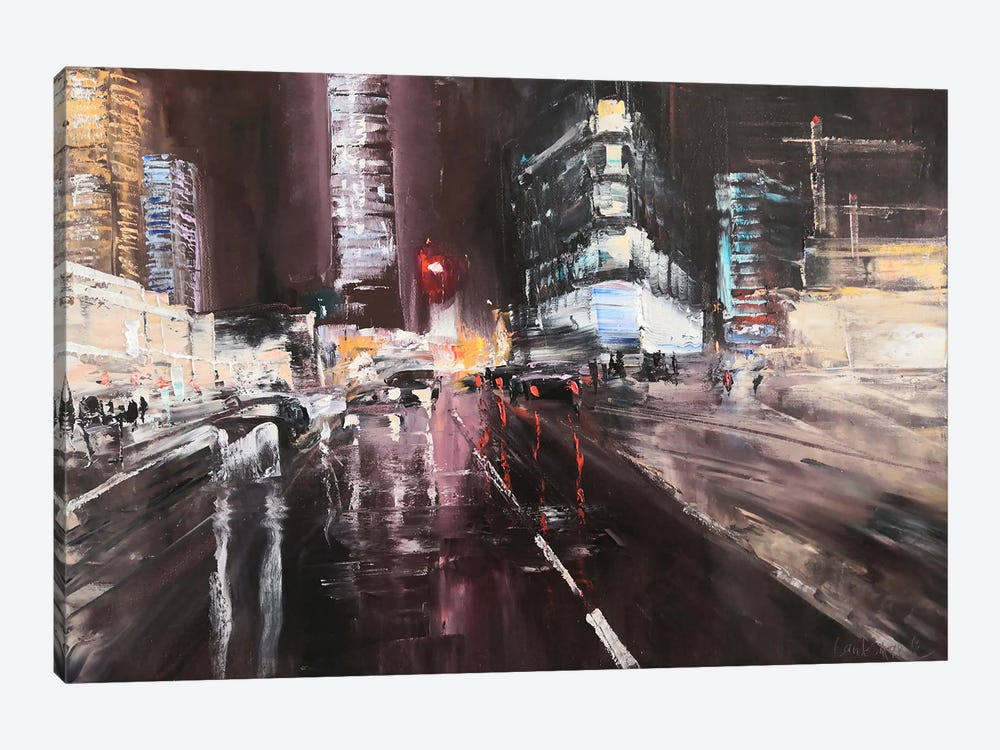 Night City After Rain by Jane Lantsman 1-piece Canvas Art