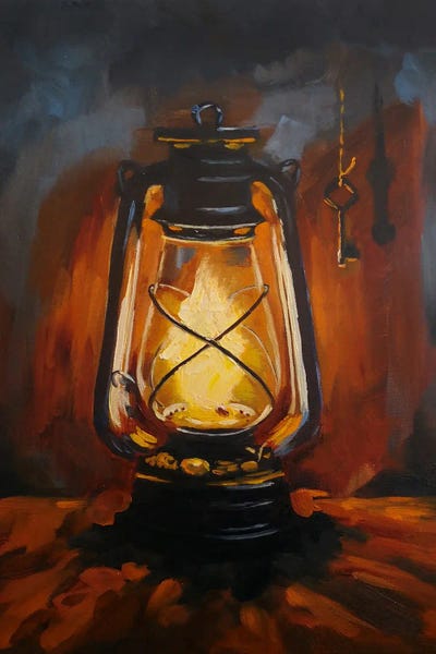 Hot Kerosine Lamp And A Key by Jane Lantsman canvas print