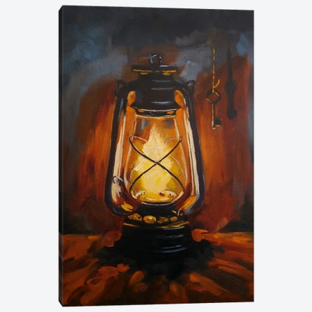 Hot Kerosine Lamp And A Key Canvas Print #LNX31} by Jane Lantsman Canvas Artwork