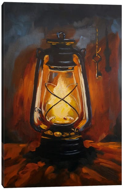 Hot Kerosine Lamp And A Key Canvas Art Print - Jane Lantsman
