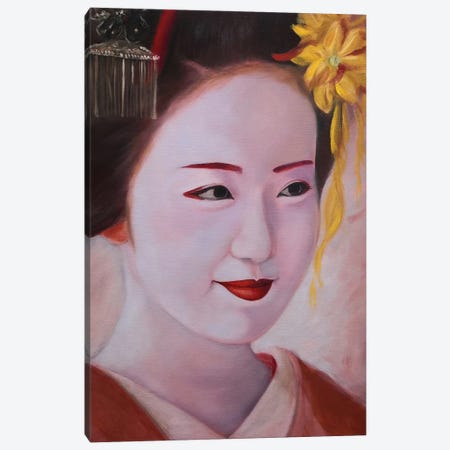 Tenderness. Geisha In Kimono Portrait Canvas Print #LNX35} by Jane Lantsman Canvas Print