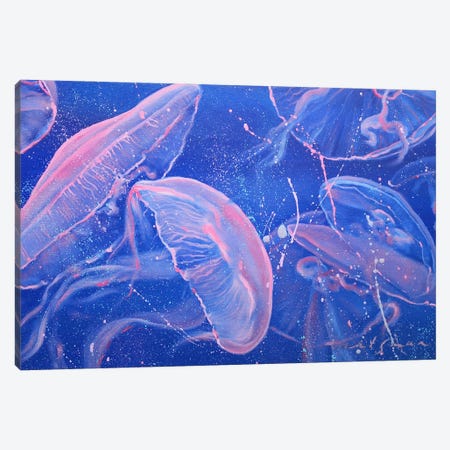 Jellyfish Underwater Life Canvas Print #LNX37} by Jane Lantsman Canvas Art Print