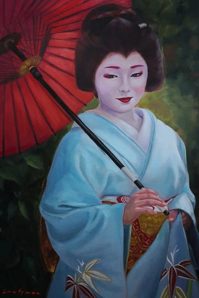 Jane Lantsman: Geisha With Umbrella by Jane Lantsman