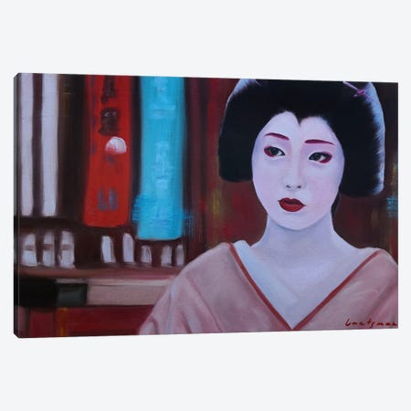 Amazement In Her Eyes, Geisha Portrait Canvas Print #LNX43} by Jane Lantsman Canvas Print