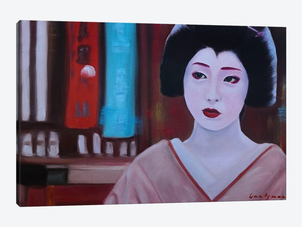 Amazement In Her Eyes, Geisha Portrait by Jane Lantsman 1-piece Canvas Art
