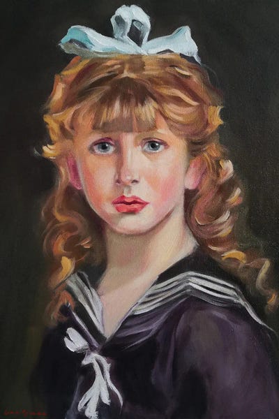 A Little Girl And A Bow by Jane Lantsman art print