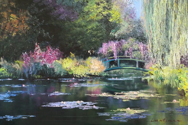 Jane Lantsman: Waterlily Pond And A Garden by Jane Lantsman