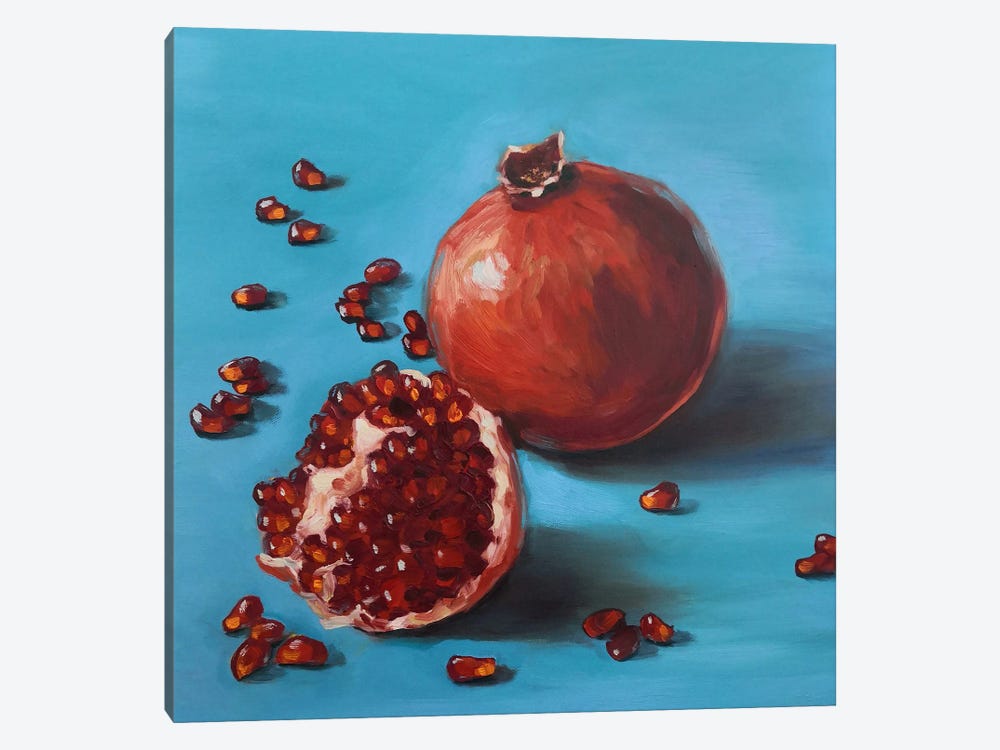 Ripe Pomegranates And Seeds by Jane Lantsman 1-piece Canvas Artwork