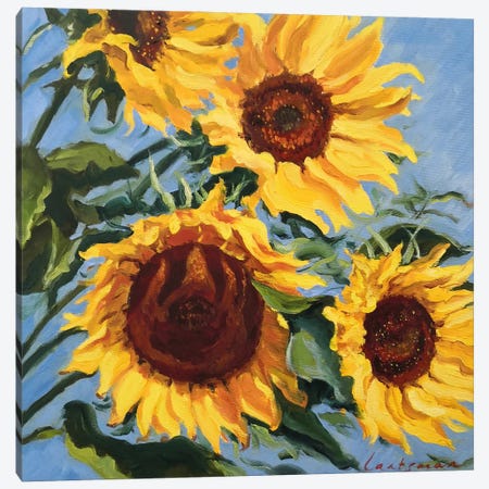 Sunflowers And A Blue Sky Canvas Print #LNX49} by Jane Lantsman Canvas Print