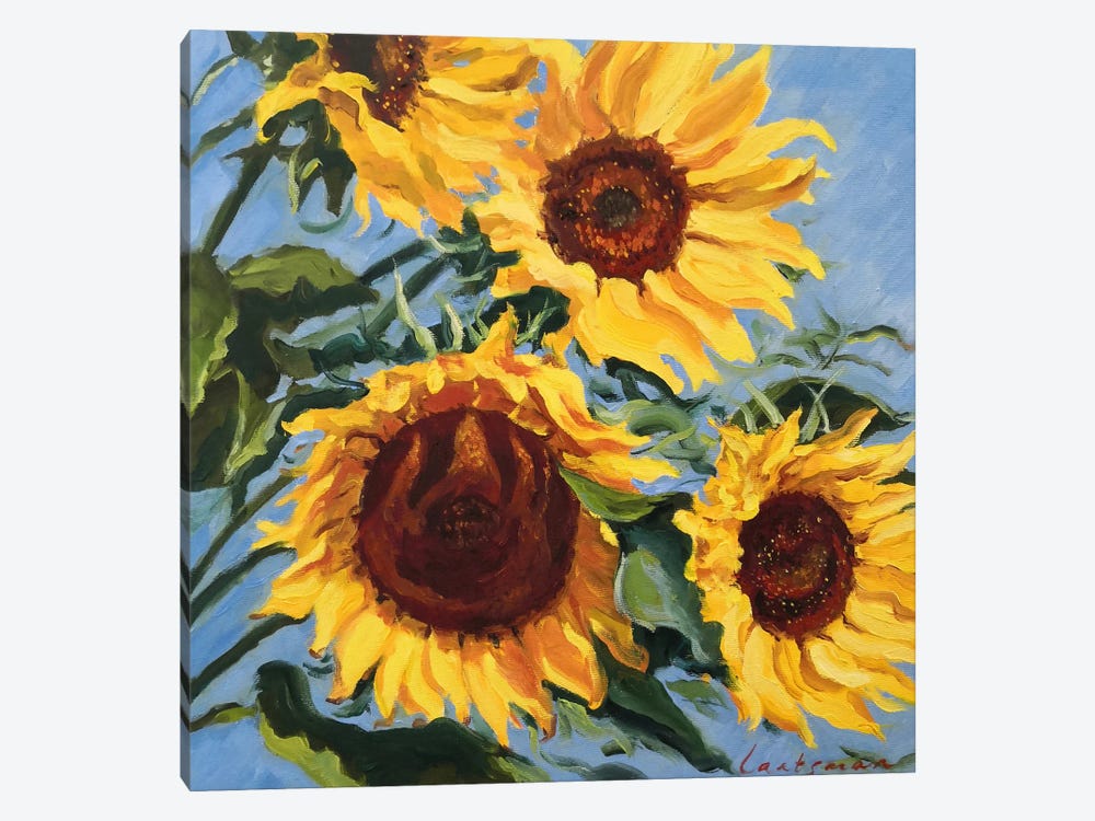 Sunflowers And A Blue Sky by Jane Lantsman 1-piece Canvas Artwork