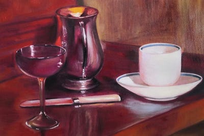 Still Life In Red Colors by Jane Lantsman canvas print