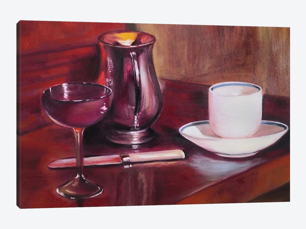 Still Life In Red Colors by Jane Lantsman 1-piece Canvas Artwork