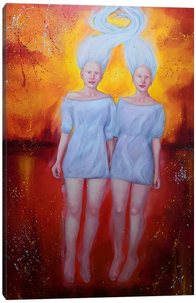 Sister Bonding Canvas Art Print - Jane Lantsman