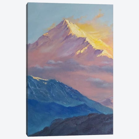 Sunrise In The Snowy Mountain Landscape Canvas Print #LNX63} by Jane Lantsman Canvas Art Print