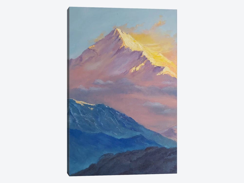 Sunrise In The Snowy Mountain Landscape by Jane Lantsman 1-piece Canvas Artwork