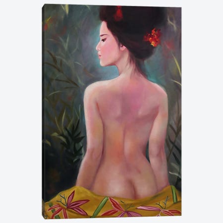 Grace Of A Geisha Canvas Print #LNX64} by Jane Lantsman Canvas Art