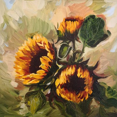 Sunflowers In The Garden by Jane Lantsman canvas print