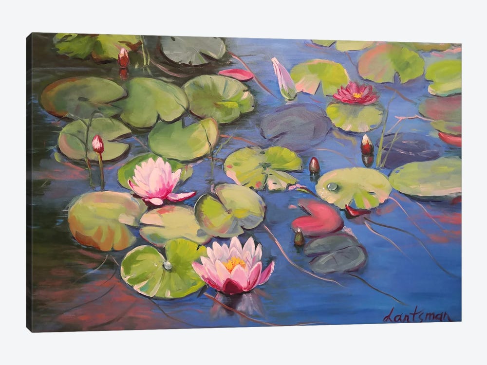 Waterlily Pond With Lotus Flowers by Jane Lantsman 1-piece Canvas Print