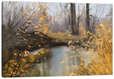 In The Autumn Forest Landscape Canvas Art Print - Jane Lantsman