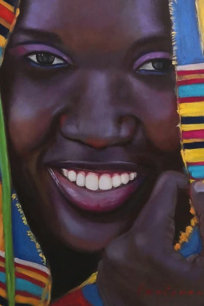 Jane Lantsman: Beautiful Smile. African - American Woman Portrait by Jane Lantsman