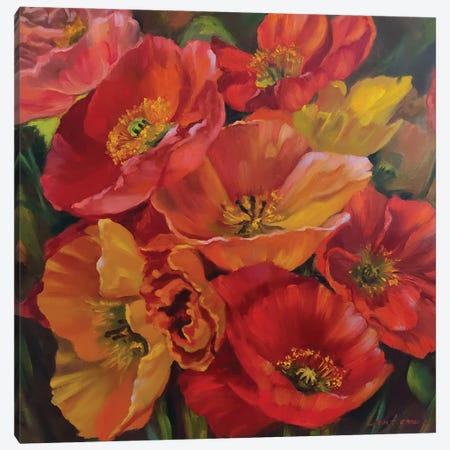 Poppies Canvas Print #LNX80} by Jane Lantsman Art Print