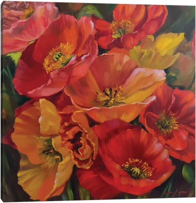 Poppies Canvas Art Print - Red Art