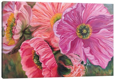 Poppies Dancing Canvas Art Print - Jane Lantsman