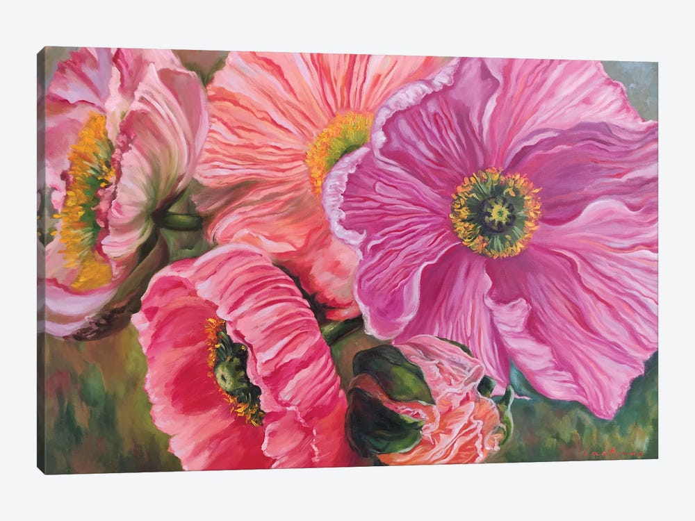 Poppies Dancing by Jane Lantsman 1-piece Canvas Print