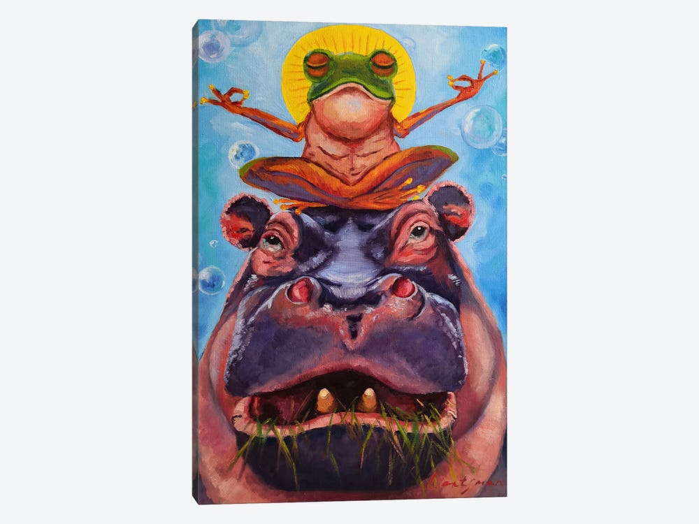 The Body And The Soul. Hippo And His Dude by Jane Lantsman 1-piece Canvas Artwork