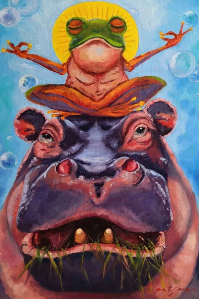 Hippopotamuses: The Body And The Soul. Hippo And His Dude by Jane Lantsman