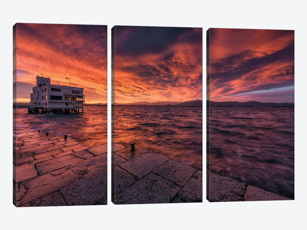 Fire In The Sky by Sergio Lanza 3-piece Canvas Print