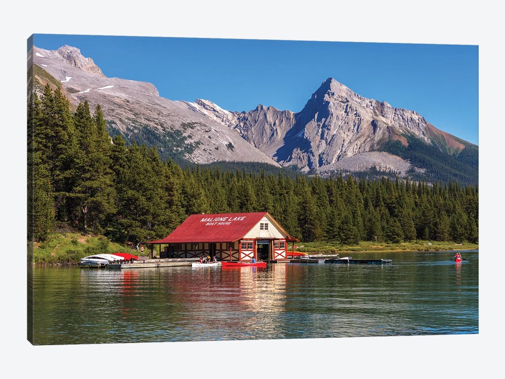 Maligne Lake Boat House, Jasper, Canada by Sergio Lanza 1-piece Canvas Print