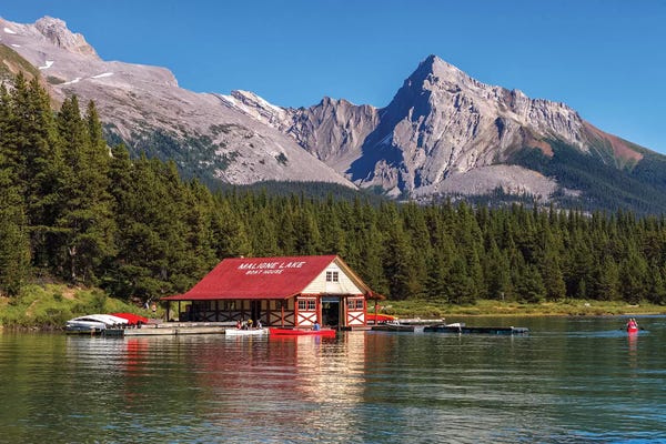 Sergio Lanza: Maligne Lake Boat House, Jasper, Canada by Sergio Lanza
