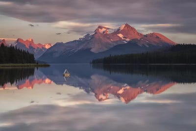 Maligne Nights, Jasper, Canada by Sergio Lanza framed canvas print