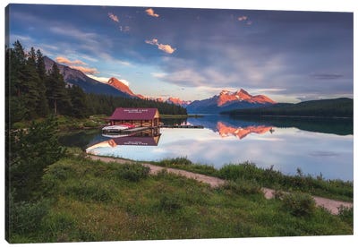 Maligne Sunset, Jasper, Canada Canvas Art Print