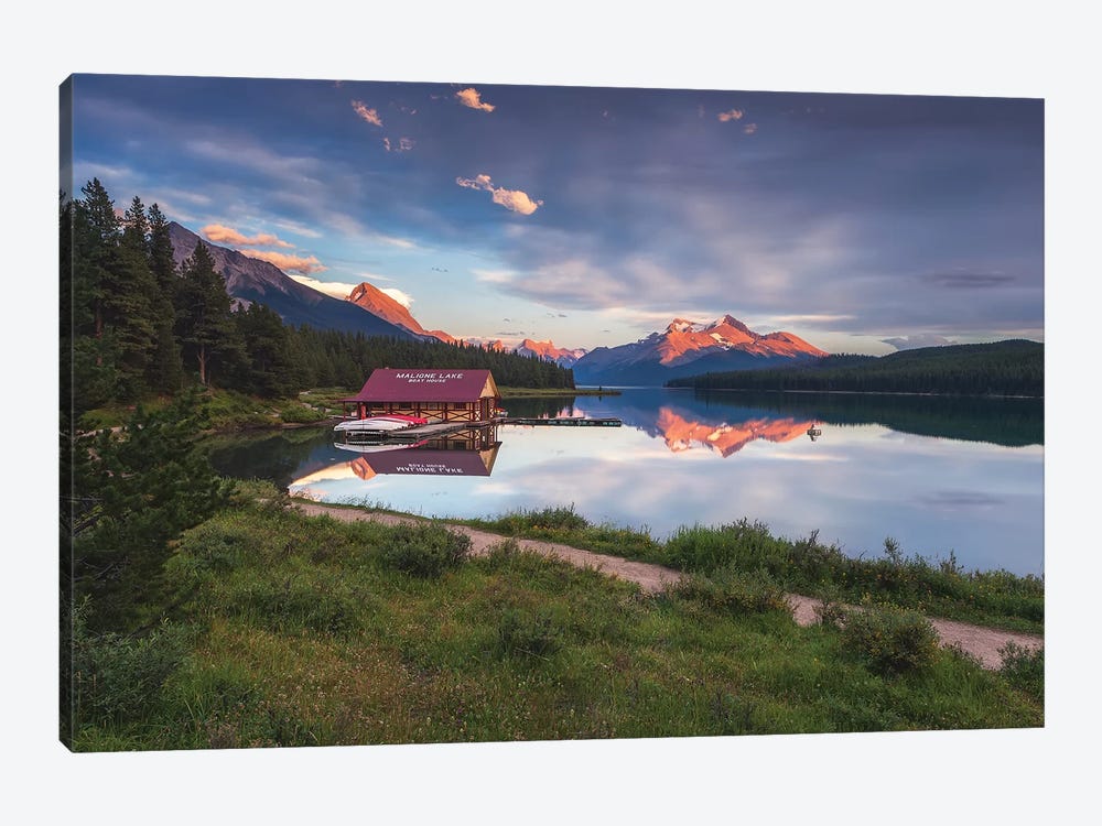 Maligne Sunset, Jasper, Canada by Sergio Lanza 1-piece Art Print