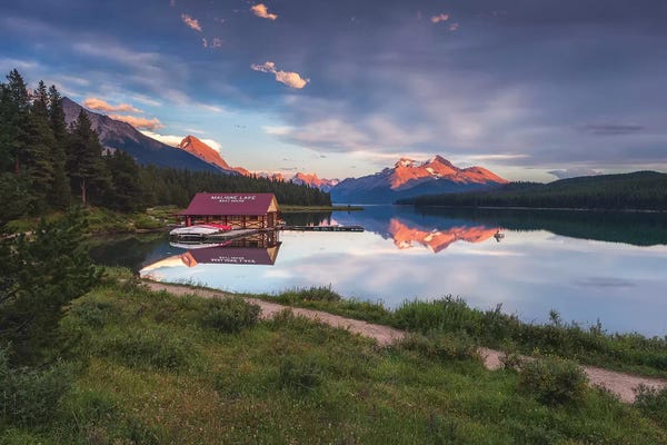 Sergio Lanza: Maligne Sunset, Jasper, Canada by Sergio Lanza