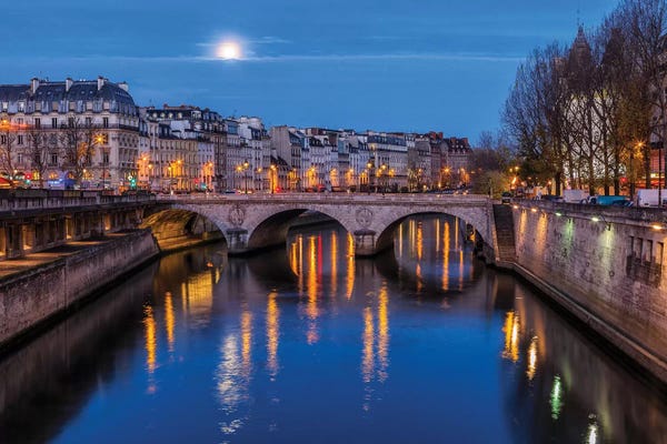 Sergio Lanza: Moon By The Seine by Sergio Lanza